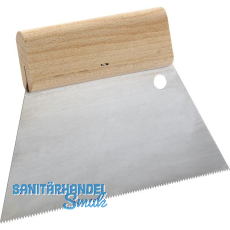 SCHULLER Zahnspachtel mit Holzgriffleiste Breite 180 mm Trapezzahnung 2,9 mm