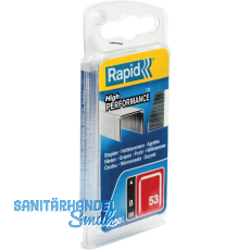 RAPID Klammern Type 53 8 mm aus Stahldraht (1080 Stück) Blister RAPID Klammern Type 53 8 mm aus Stahldraht (1080 Stück) Blister