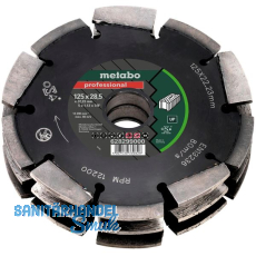 METABO Diamant-Frässcheibe Professional UP-T 125x28,5x22,23 mm Mauerschlitze METABO Diamant-Frässcheibe Professional UP-T 125x28,5x22,23 mm Mauerschlitze