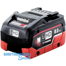 METABO Akku / Ersatzakku 18 Volt / 8,0 Ah (IEC) LiHD METABO Akku / Ersatzakku 18 Volt / 8,0 Ah (IEC) LiHD