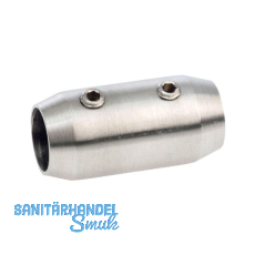 CROSO Verbinder rund Außen ø 18 mm, Bohrung ø 12,2 mm, Edelstahl geschliffen V2A CROSO Verbinder rund Außen ø 18 mm, Bohrung ø 12,2 mm, Edelstahl geschliffen V2A