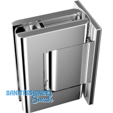 Pendeltürband Biloba 90° Glas-Wand,beidseitige Platte,Aluminium Edelstahl-Effekt Pendeltürband Biloba 90° Glas-Wand,beidseitige Platte,Aluminium Edelstahl-Effekt