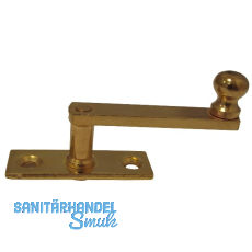 Fensterreiber auf eckiger Platte, 17 mm, Messing poliert