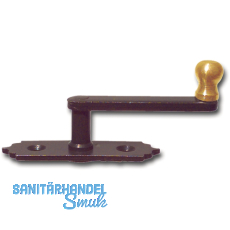 Fensterreiber Antik mit Messingknopf, 20 mm, Stahl schwarz lackiert