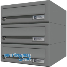 JU Hausbrieffachanlage 3-teilig, 300 x 330 x 380 mm, Stahl grau RAL 9007 JU Hausbrieffachanlage 3-teilig, 300 x 330 x 380 mm, Stahl grau RAL 9007