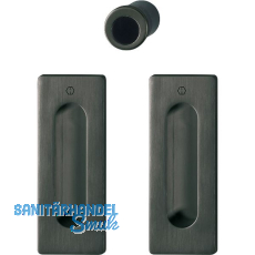 HOPPE Schiebet�rmuschel Set M464 - BL, eckige Rosette, schwarz satiniert