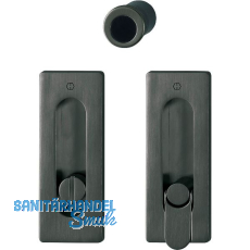 HOPPE Schiebet�rmuschel Set M464 - WC, eckige Rosette, Messing schwarz satiniert