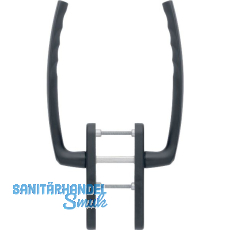 HOPPE Hebeschiebegarnitur ATLANTA Griff/Griff PZ, L 253 mm, Alu schwarz matt
