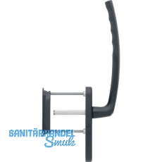 HOPPE Hebeschiebegarnitur ATLANTA mit Muschelgriff UG, L 253 mm, schwarz matt