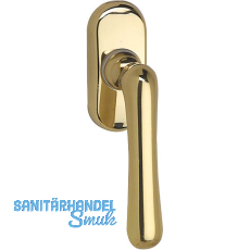 GRUNDMANN Fenstergriff WG ELEGANT - m. Rast., VK 7 x 35 mm, Messing poliert