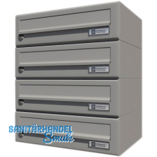 JU Hausbrieffachanlage 4-teilig, 375 x 440 x 280 mm, Stahl grau RAL 9007