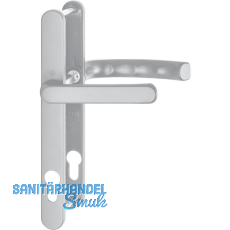 Dr�ckergarnitur LI�GE - Schmalschild 24 mm, Griff flach,67 - 72,silber eloxiert