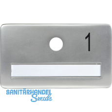 SOLIDO Namensschild ohne Spion, Bohrung � 14, Alu silber eloxiert, Gravur Nr. 1