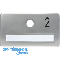 SOLIDO Namensschild ohne Spion, Bohrung � 14, Alu silber eloxiert, Gravur Nr. 2