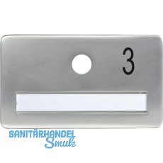 SOLIDO Namensschild ohne Spion, Bohrung � 14, Alu silber eloxiert, Gravur Nr. 3