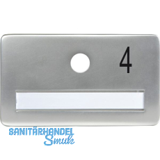 SOLIDO Namensschild ohne Spion, Bohrung � 14, Alu silber eloxiert, Gravur Nr. 4