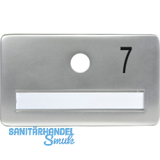 SOLIDO Namensschild ohne Spion, Bohrung � 14, Alu silber eloxiert, Gravur Nr. 7