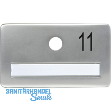 SOLIDO Namensschild ohne Spion, Bohrung � 14, Alu silber eloxiert, Gravur Nr. 11