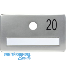 SOLIDO Namensschild ohne Spion, Bohrung � 14, Alu silber eloxiert, Gravur Nr. 20