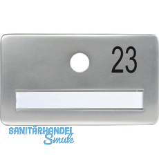 SOLIDO Namensschild ohne Spion, Bohrung � 14, Alu silber eloxiert, Gravur Nr. 23