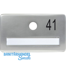 SOLIDO Namensschild ohne Spion, Bohrung � 14, Alu silber eloxiert, Gravur Nr. 41