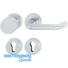 Wechselgarnitur PARIS mit Rosetten PZ, brandschutztauglich, silber eloxiert