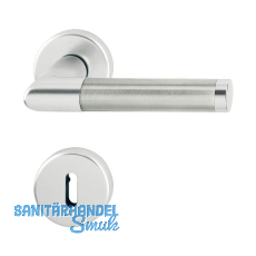 Dr�ckergarnitur AMSTERDAM - auf Rosette BB, 37 - 47, silber eloxiert/Edelstahl