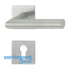 HOPPE Drückergarnitur AMSTERDAM - eckig Flachrosette PZ, Edelstahl matt HOPPE Drückergarnitur AMSTERDAM - eckig Flachrosette PZ, Edelstahl matt