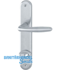 Drückergarnitur VERONA - auf Schild WC 90, 37 - 42, silber eloxiert Drückergarnitur VERONA - auf Schild WC 90, 37 - 42, silber eloxiert