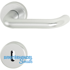 Drückergarnitur PARIS - auf Rosette BB, 37 - 42, silber eloxiert Drückergarnitur PARIS - auf Rosette BB, 37 - 42, silber eloxiert