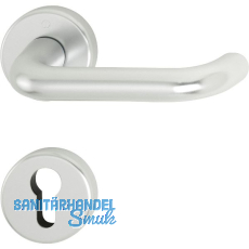 Drückergarnitur PARIS - auf Rosette PZ, 37 - 42, silber eloxiert Drückergarnitur PARIS - auf Rosette PZ, 37 - 42, silber eloxiert