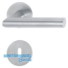 HOPPE Drückergarnitur AMSTERDAM - auf Flachrosette, rund BB, Edelstahl matt HOPPE Drückergarnitur AMSTERDAM - auf Flachrosette, rund BB, Edelstahl matt