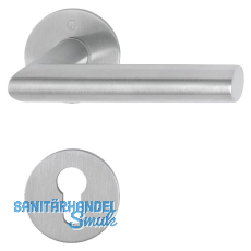 HOPPE Dr�ckergarnitur AMSTERDAM - auf Flachrosette, rund PZ, Edelstahl matt