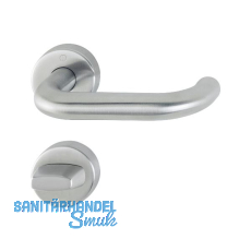 Drückergarnitur PARIS - auf Rosette WC, 40 - 45, Edelstahl matt Drückergarnitur PARIS - auf Rosette WC, 40 - 45, Edelstahl matt