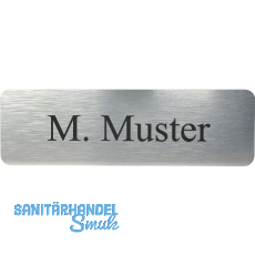 Namensschild eckig mit Gravur, Edelstahl Effekt Namensschild eckig mit Gravur, Edelstahl Effekt