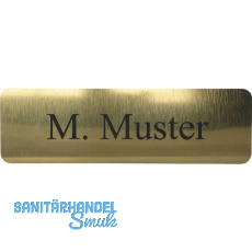 Namensschild eckig mit Gravur, goldfarbig