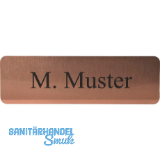 Namensschild eckig mit Gravur, kupferfarbig