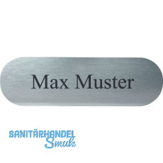 Namensschild oval mit Gravur, Edelstahl Effekt Namensschild oval mit Gravur, Edelstahl Effekt