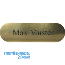 Namensschild oval mit Gravur, goldfarbig