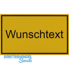 Leerschild inkl. zweizeiligem Text, Kunststoff gelb/schwarz