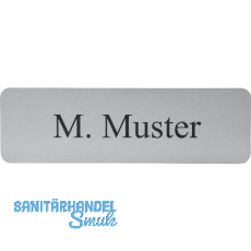Namensschild eckig mit Gravur, alufarbig Namensschild eckig mit Gravur, alufarbig