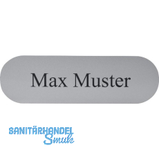 Namensschild oval mit Gravur, alufarbig