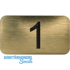 Nummernschild selbstklebend, 35 x 20 mm, Type 1, Kunststoff gold metallic