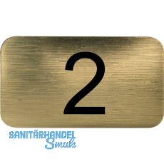 Nummernschild selbstklebend, 35 x 20 mm, Type 2, Kunststoff gold metallic
