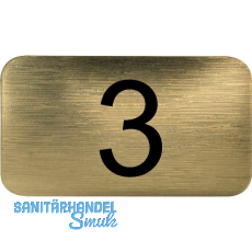 Nummernschild selbstklebend, 35 x 20 mm, Type 3, Kunststoff gold metallic