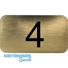 Nummernschild selbstklebend, 35 x 20 mm, Type 4, Kunststoff gold metallic