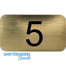 Nummernschild selbstklebend, 35 x 20 mm, Type 5, Kunststoff gold metallic