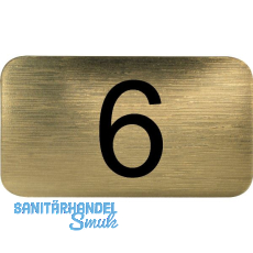 Nummernschild selbstklebend, 35 x 20 mm, Type 6, Kunststoff gold metallic