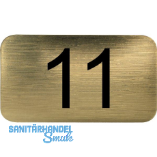 Nummernschild selbstklebend, 35 x 20 mm, Type 11, Kunststoff gold metallic