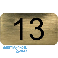 Nummernschild selbstklebend, 35 x 20 mm, Type 13, Kunststoff gold metallic